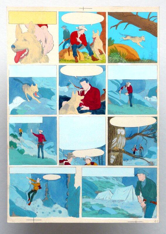 Fred & Liliane Funcken, Jack Diamond - Ombres sur la piste (Bleu de coloriage page 11) - Comic Strip