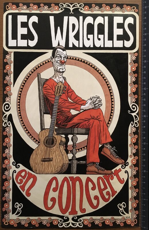 Relom, Les Wriggles, affiche de concert - Illustration originale
