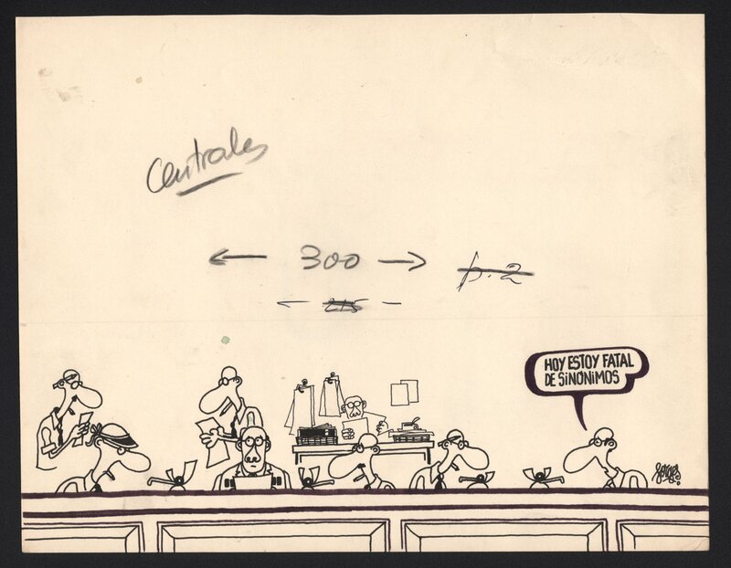 At the office by Forges - Original Illustration