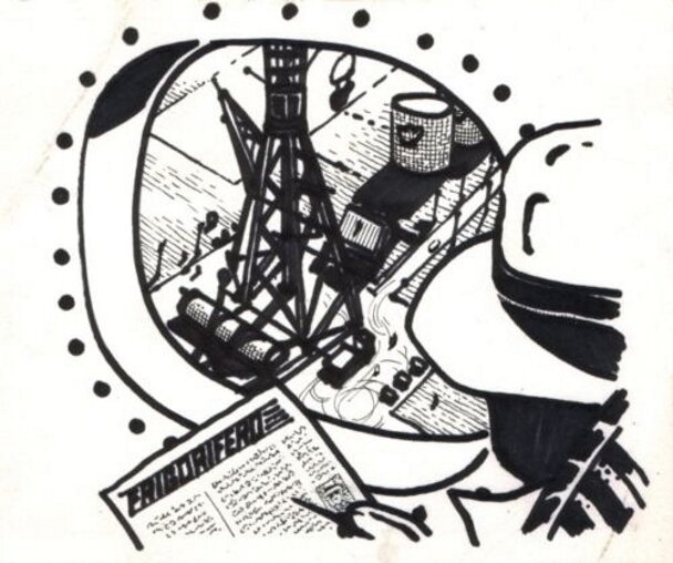 Andrea Pazienza, La cultura del petrolio - Illustration originale