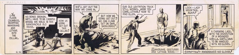 Mandrake Daily June 6, 1938 by Phil Davis - Planche originale