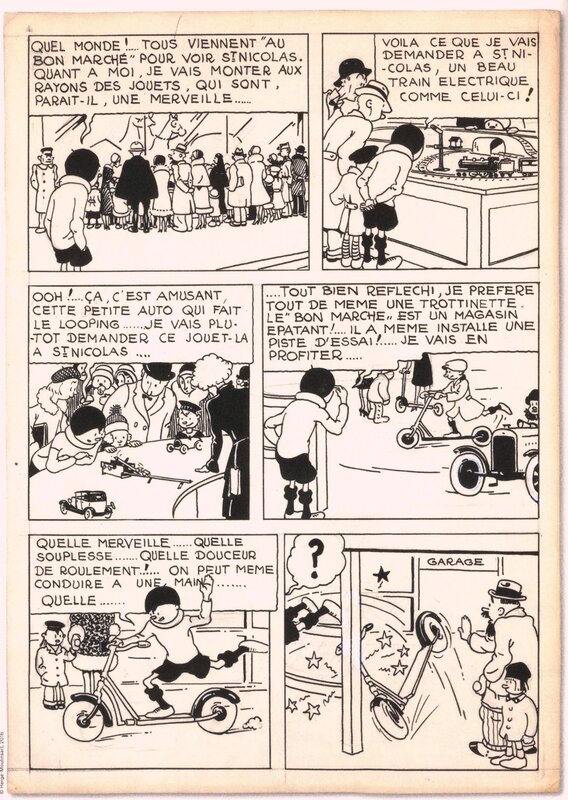 Quick et Flupke par Hergé - Planche originale