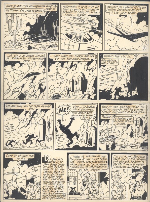 Bob De Moor, Johan et Stephane / Snoe en Snolleke - l'Espion Jaune / De Gele Spion - planche 2 - Comic Strip