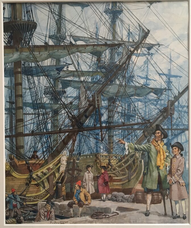 L' île au trésor par Pierre Joubert, Robert Louis Stevenson - Illustration originale