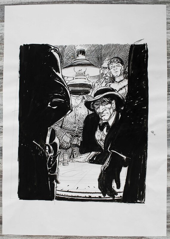 En vente - Bouncer, Poker par François Boucq - Illustration originale