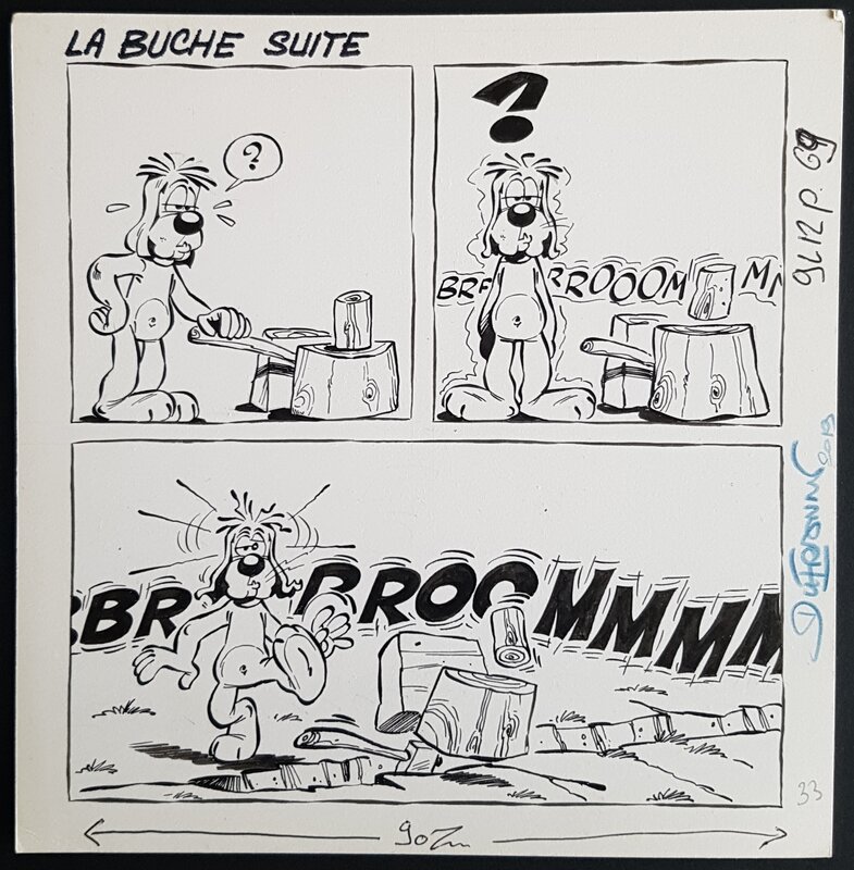 Henri Dufranne, Gotlib, Gai Luron - La buche (suite) - planche - Comic Strip