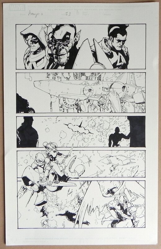 Avengers 23 page 11 par Leinil Francis Yu - Planche originale