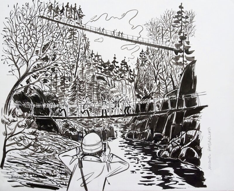 Michel Rabagliati, Visite au Canyon Saint-Anne, Québec - Original Illustration