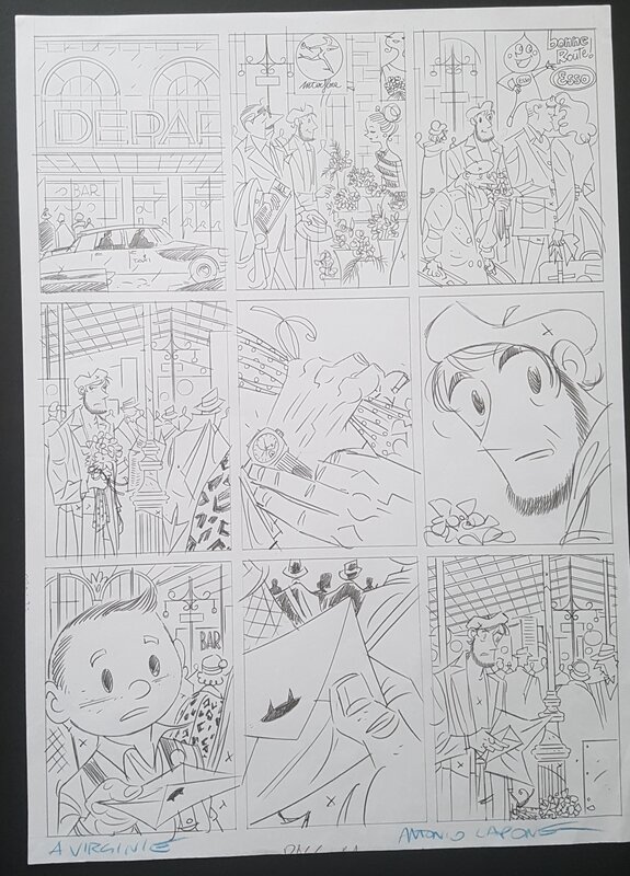 Antonio Lapone, Greenwich Village - planche tome 2 - crayonne - Comic Strip