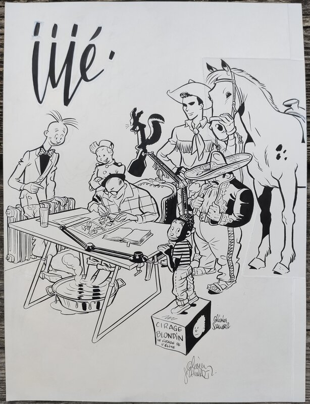 Olivier Schwartz, Yann, GRINGOS LOCOS - illustration Jijé - Illustration originale