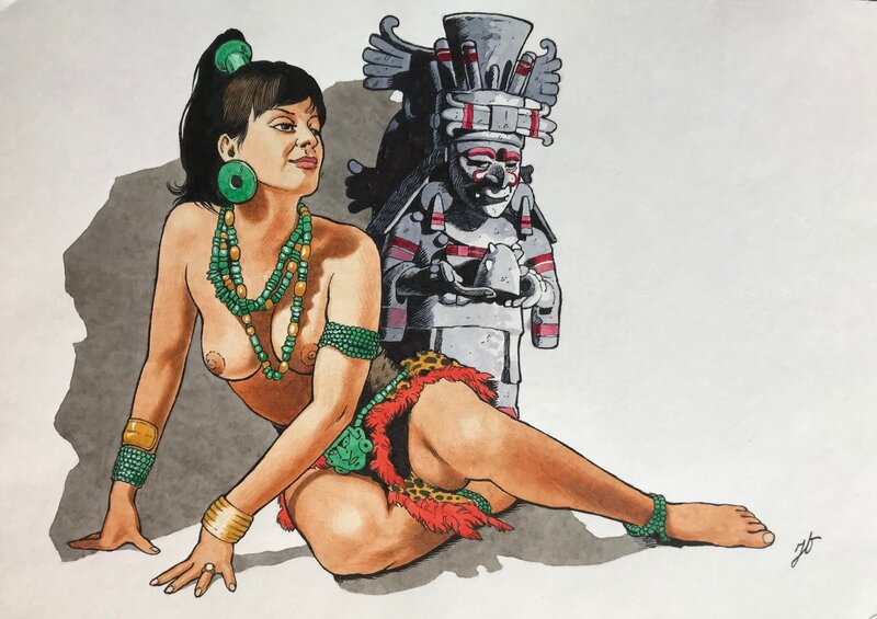 Jeronaton, Champakou - femme aztèque - Original Illustration