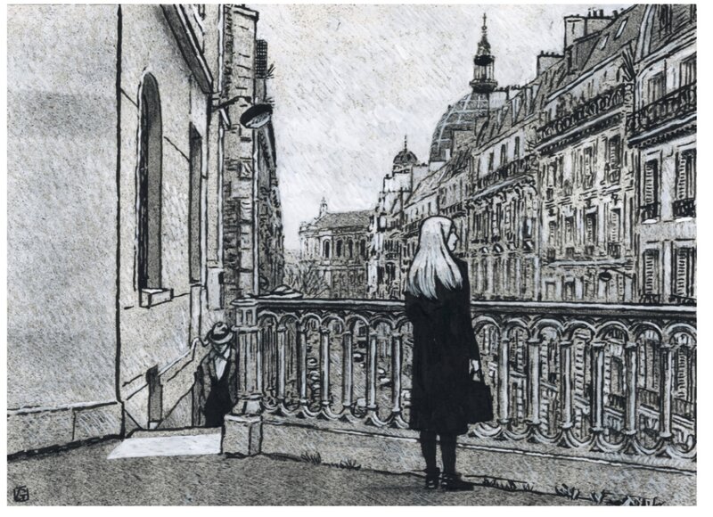 Jean-Claude Götting, Paris - Saint Augustin - Illustration originale