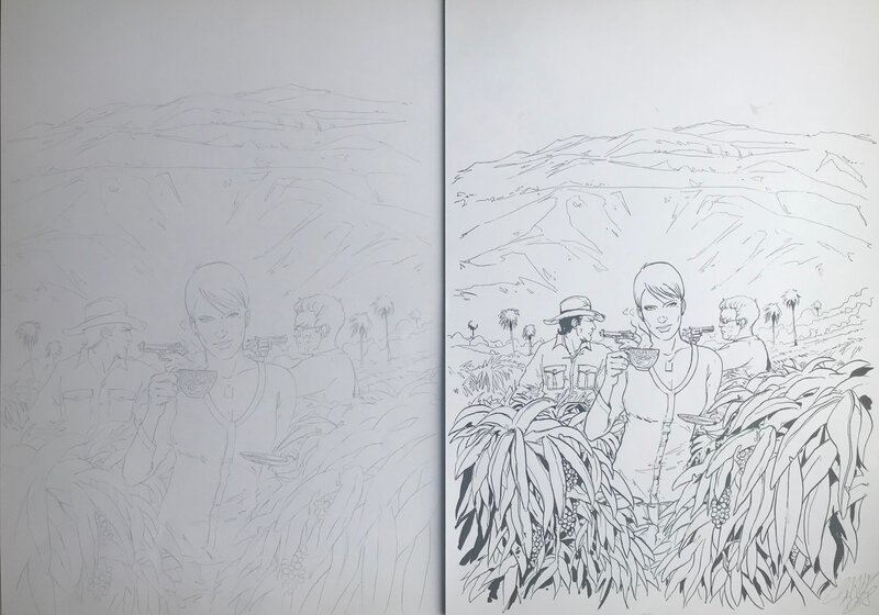 Luc Brahy, Alto Plano - couverture et crayonné du tome 1 Colombie - Original Cover
