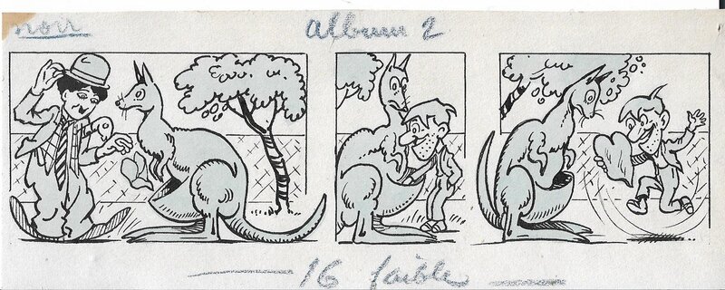 Raoul Thomen, Strip des  Aventures acrobatiques de Charlot - Planche originale