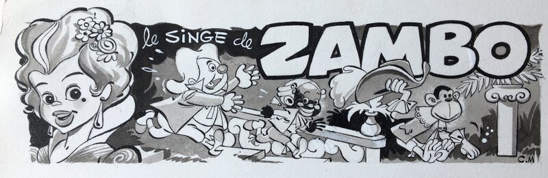 Le singe de Zambo by Claude Marin, Marijac - Original Illustration