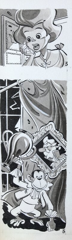Claude Marin, Marijac, Le singe de Zambo . 4 illustrations - Illustration originale