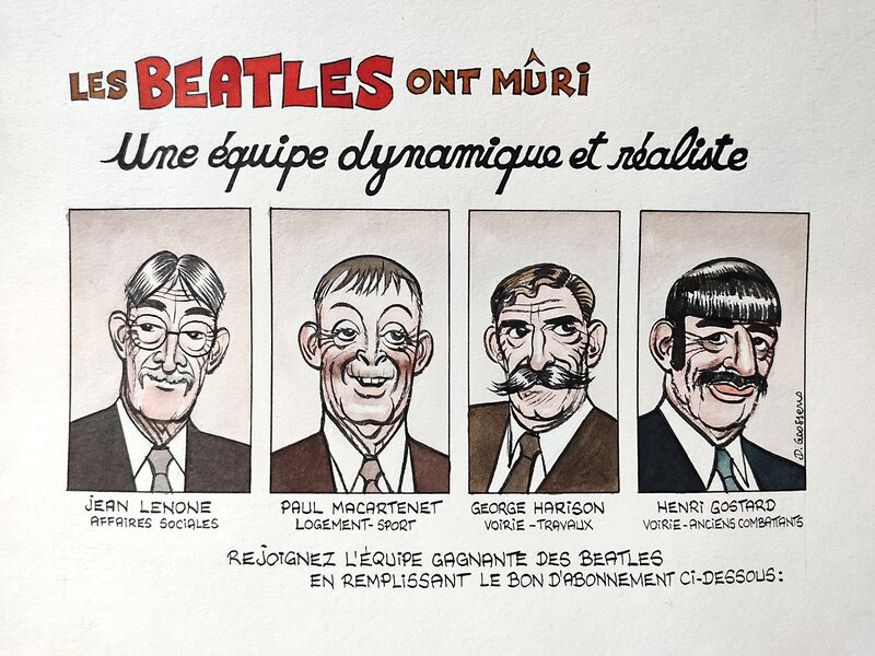 GOOSSENS - Les Beatles ont mûri - Original Illustration