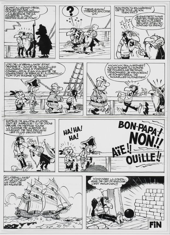 Marcel Remacle, Le Vieux Nick et Barbe Noire n° 5, « Les Mutinés de la Sémillante », planche 44, 1961. - Comic Strip