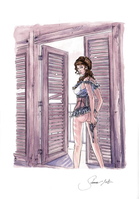 Margot persiennes by Paul Salomone - Original Illustration