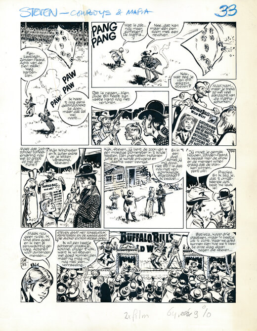 René Follet | 1982 | Steven Severijn: Cowboys en de mafia: planche 33 - Comic Strip