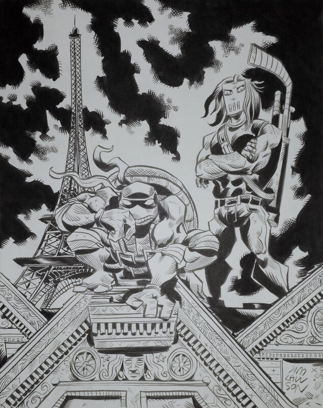 Jim Lawson, Raph & Case in Paris - Illustration originale