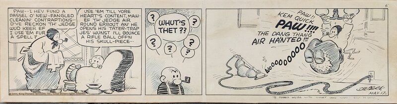 Billy DeBeck, BARNEY GOOGLE - un strip de 1935 - Planche originale