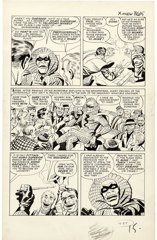 X-Men 2 page 11 par Jack Kirby, Paul Reinman - Planche originale