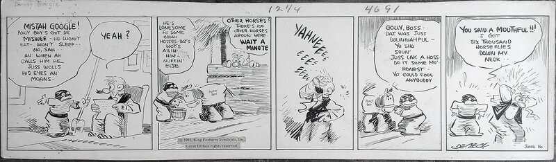 Billy DeBeck, BARNEY GOOGLE - un strip de 1931 - Planche originale