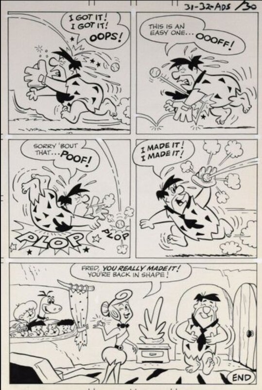 En vente - Planche originale des Pierrafeu (the Flintstones) par Ray Dirgo - Planche originale