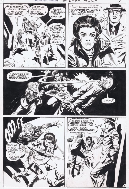 Dick Dillin, Joe Giella, 1971-08 Dillin/Giella: World's Finest Comics #204 p05 w. Diana Prince - Planche originale