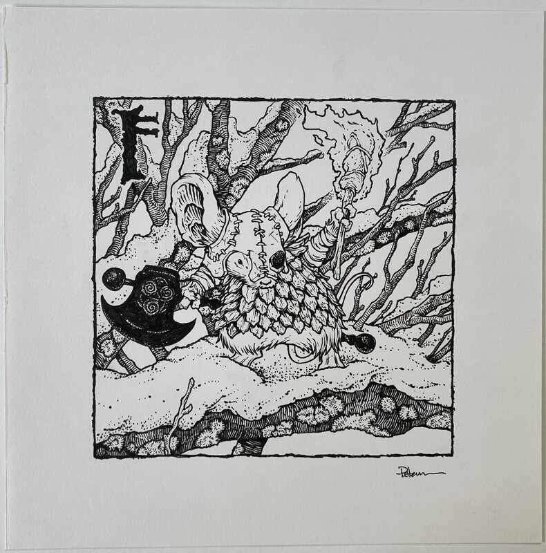 Petersen David - Mouse Guard - Ankur the 2nd Black Axe - Illustration originale