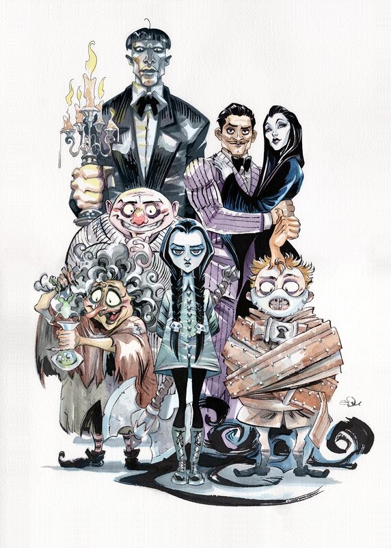 The Addams Family by Eduardo Francisco - Original Illustration