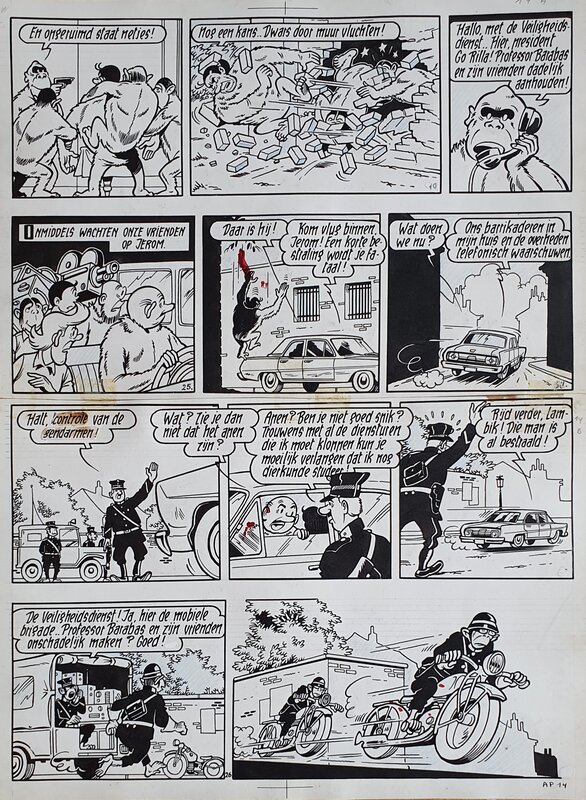 Willy Vandersteen, Bob et Bobette - La kermesse aux singes - Planche originale