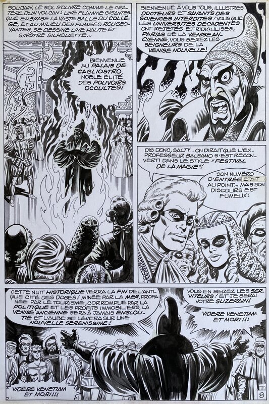 Jean-Yves Mitton, Mikros - Voir Venise et Mourir - Titans #36 - planche originale n°8 - comic art - Comic Strip