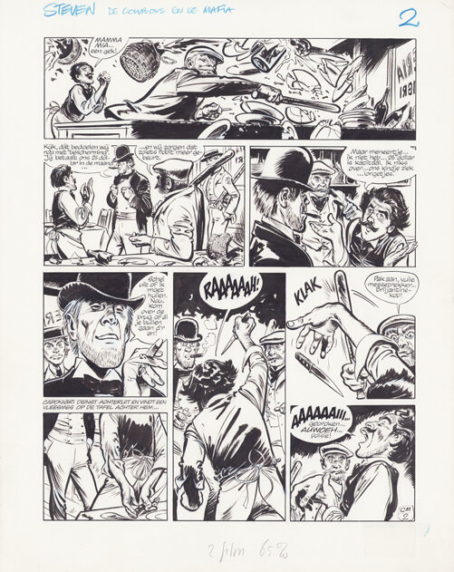 René Follet | 1982 | Steven Severijn: Cowboys en de mafia: planche 2 - Planche originale