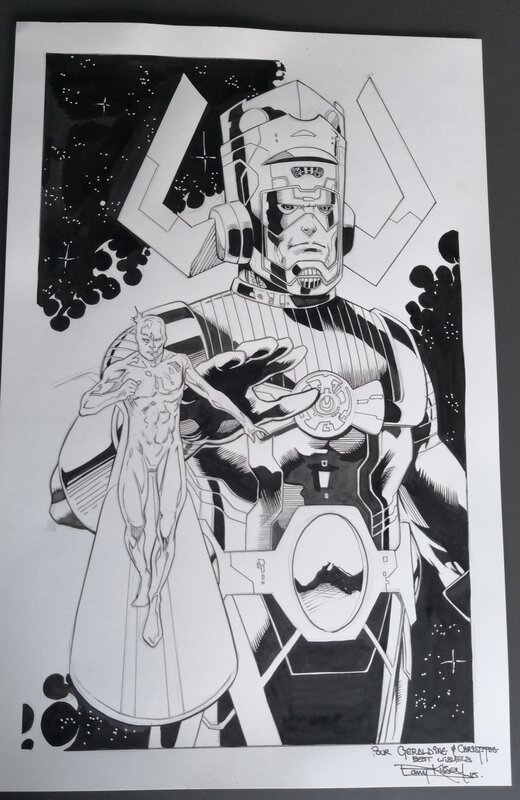 Barry Kitson, Silver Surfer and Galactus - Illustration originale
