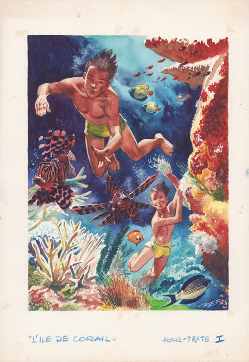 René Follet | 1955 | Le récif de corail Hors texte I - Original Illustration