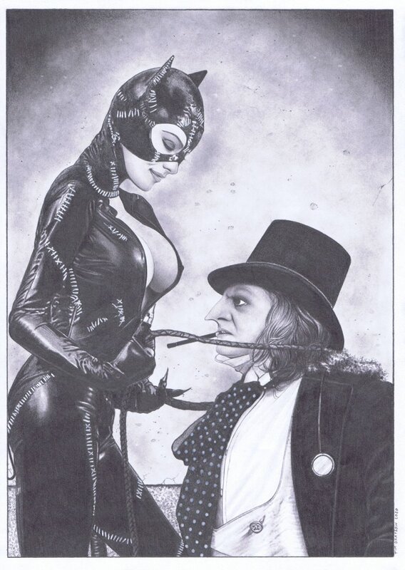 Tim Grayson, Catwoman et le Pingouin - Original Illustration