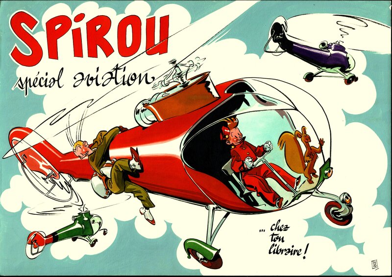Al Severin, Spirou - Spécial aviation - Original Illustration