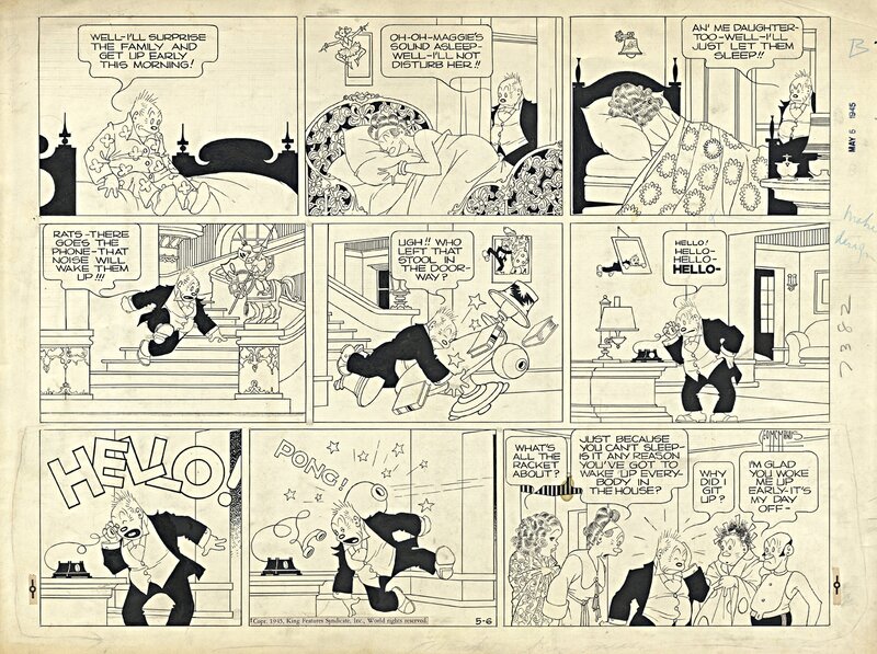 George McManus, Bringing Up Father, Sunday du 6 mai 1945 - Comic Strip