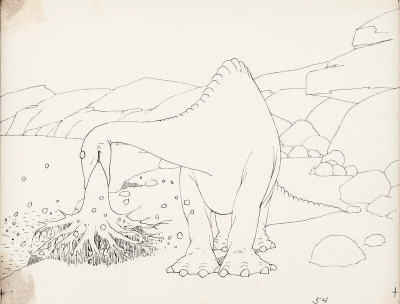 Gertie the Dinosaur Animation Drawing (Winsor McCay, 1914) - Sketch