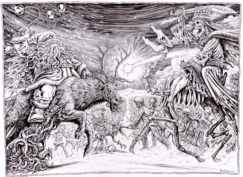 Calendrier 2022 par Raúlo Cáceres, Howard Phillips Lovecraft - Illustration originale
