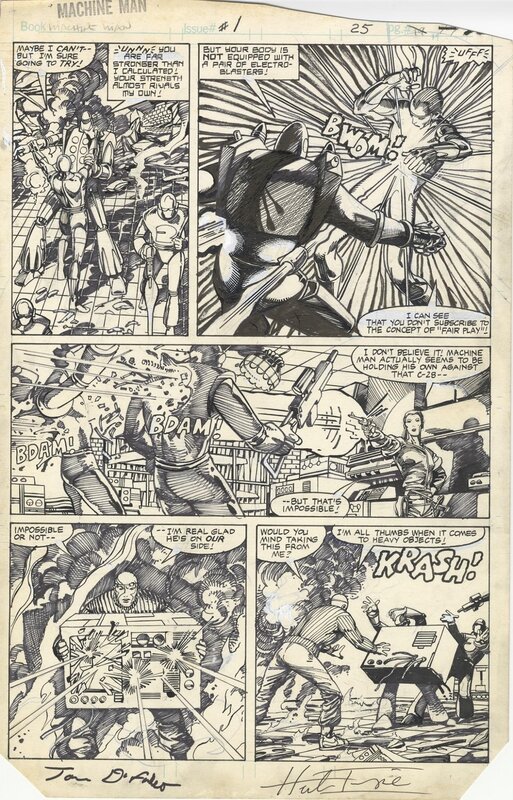 Barry Windsor-Smith, Herb Trimpe, Tom DeFalco, Machine Man Vol 2 #1 (1984) - Planche originale