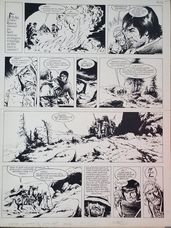 William Vance, RAMIRO  MISSION POUR COMPSTELLE planche originale - Comic Strip