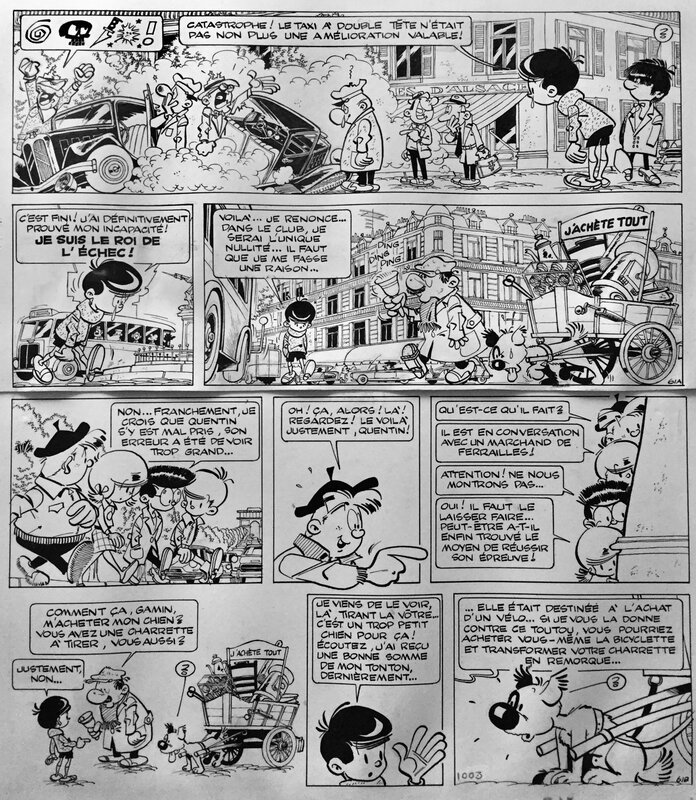 Greg, les As, 1er épisode, le jeu des cinq As, planche n°61, 1964. - Comic Strip