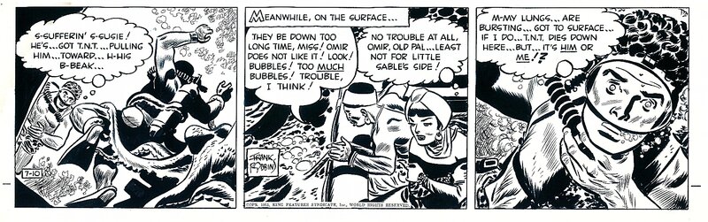 Frank Robbins, Johnny Hazard . Daily comic strip du 10 juillet 1951 . - Planche originale