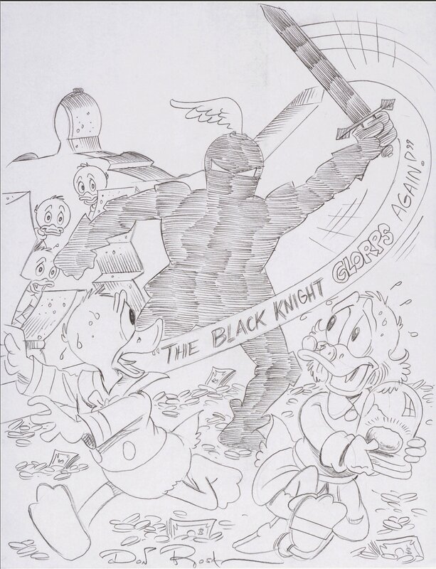 Don Rosa, Couverture (crayonné) - The Black Knight Glorps Again - Couverture originale