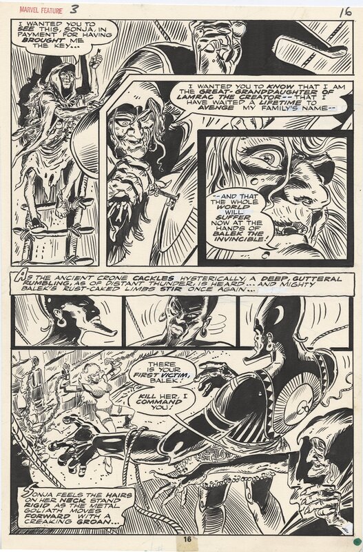 Frank Thorne, Marvel Feature Red Sonja #3 p16 - Planche originale