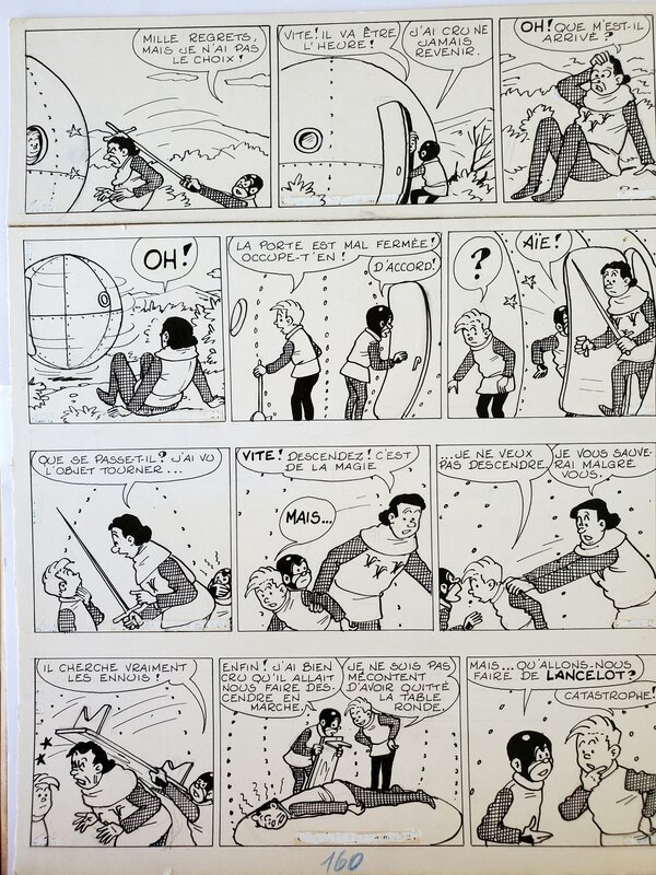 Pierre Lacroix, BIBI FRICOTIN CHEZ LES CHEVALIERS DE LA TABLE RONDE  n°65  2ème série apès-guerre - Comic Strip