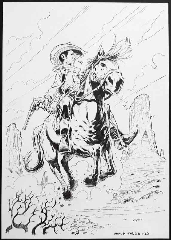 Manuel Garcia, Lucky Luke (Commission) - Illustration originale